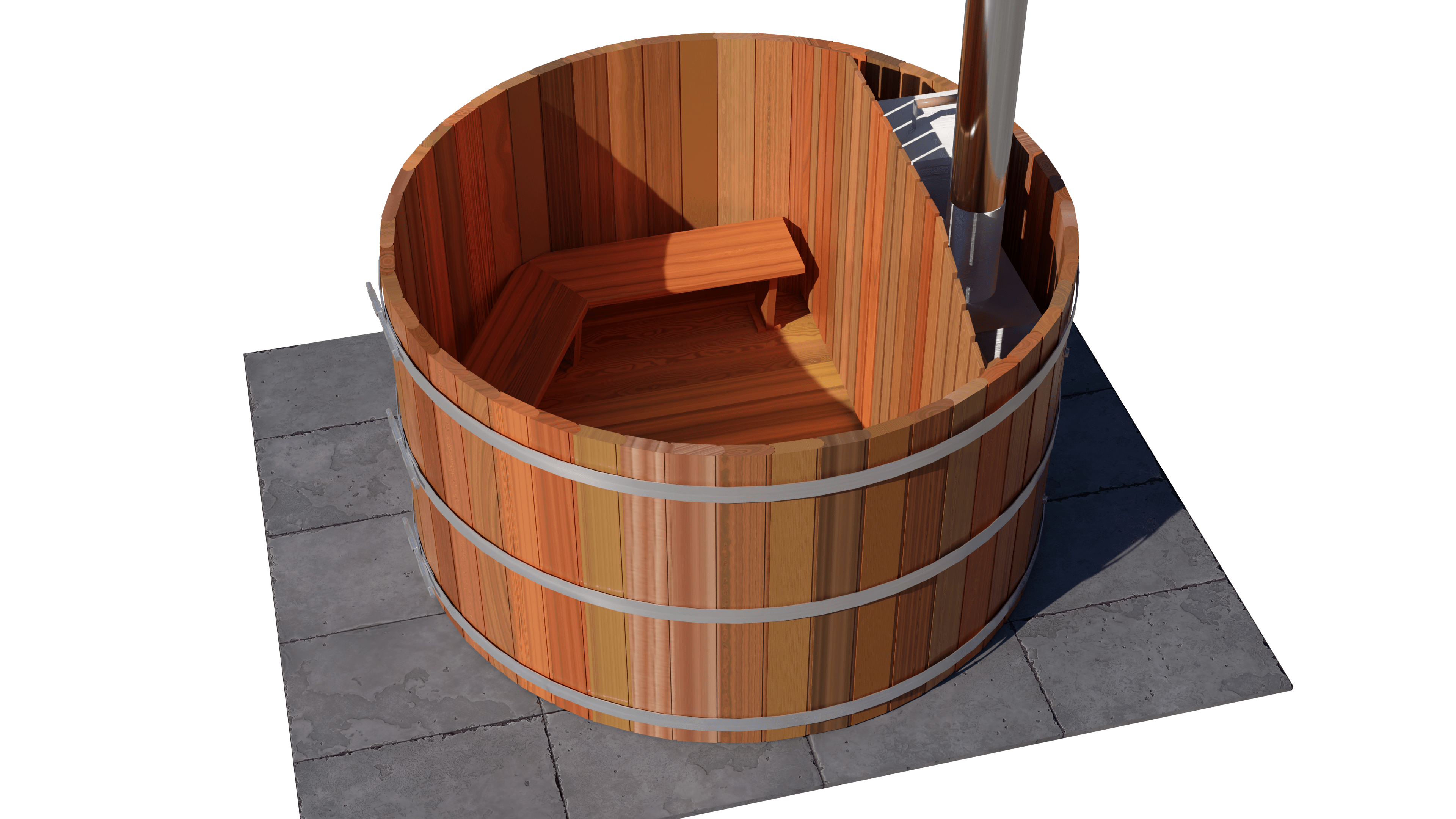 4 Person Wood Fired Hot Tub - Interior Stove